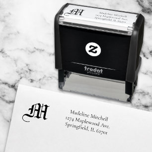 Mit Monogramm Minimal Elegant Verziert Stilvoll Sc Permastempel