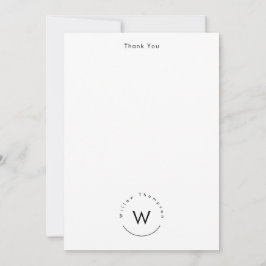 Mit Monogramm Minimalistin Dankeskarte
