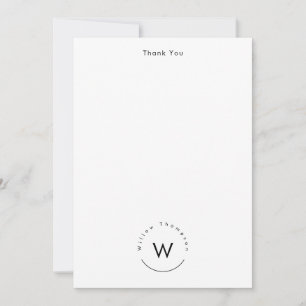 Mit Monogramm Minimalistin Dankeskarte