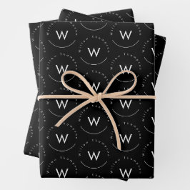 Mit Monogramm Minimalistin Geschenkpapier Set