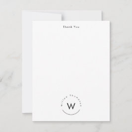 Mit Monogramm Minimalistin Mitteilungskarte