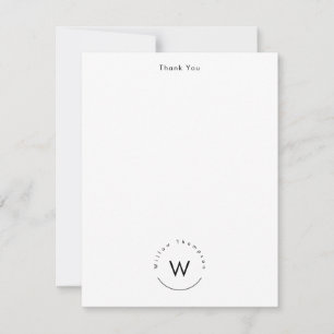 Mit Monogramm Minimalistin Mitteilungskarte