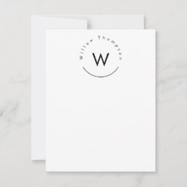 Mit Monogramm Minimalistin Mitteilungskarte