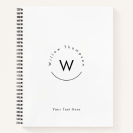 Mit Monogramm Minimalistin Notizbuch