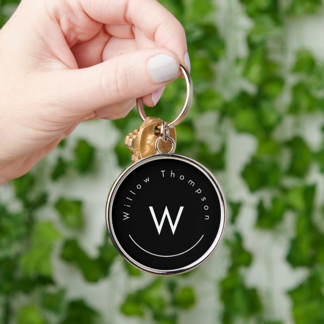 Mit Monogramm Minimalistin Schlüsselanhänger (Hand)