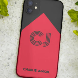 Mit Monogramm Minimalistische Schwarzweißinitialen Case-Mate iPhone Hülle