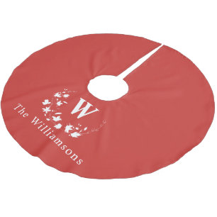 Mit Monogramm Minimalistischer Blumenkreislauf Polyester Weihnachtsbaumdecke