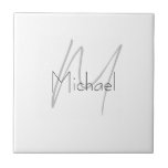 Mit Monogramm Minimalistischer Schlichter Name Fliese<br><div class="desc">Karo aus unseren modernen mimalistischen Vorlagen.</div>