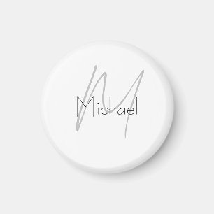 Mit Monogramm Minimalistischer Schlichter Name Magnet
