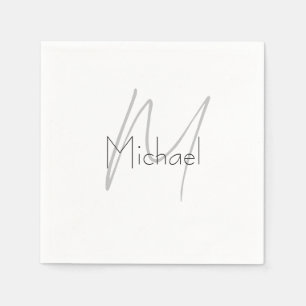 Mit Monogramm Minimalistischer Schlichter Name Serviette