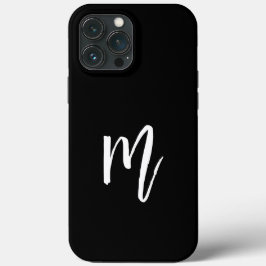 Mit Monogramm-minimalistisches Erstschwarz Case-Mate iPhone Hülle