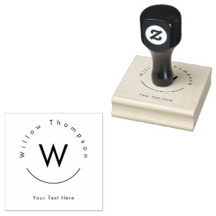 Mit Monogramm Minimalistisches Modern-Logo Gummistempel
