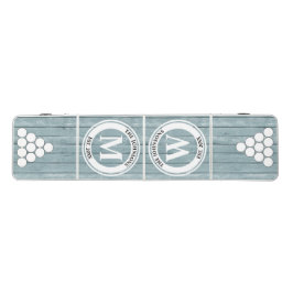 Mit Monogramm mit Circle Pyramid Blue Wood Beer Pong Tisch