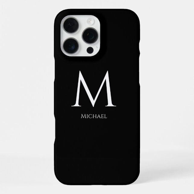 Mit Monogramm Modern minimal iPhone Hülle (Rückseite)
