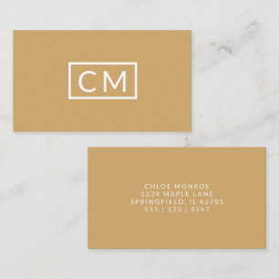 Mit Monogramm-modern-minimaler Senfgelb Visitenkarte