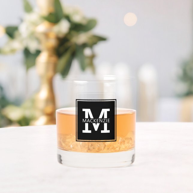 Mit Monogramm modern und Minimalistisch Personalis Whiskyglas (Insitu (Hochzeit))