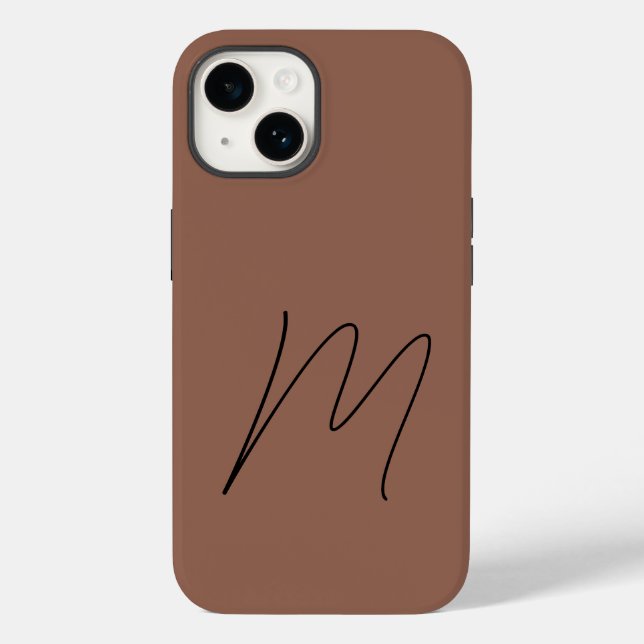 Mit Monogramm moderne Schlichte Anfangsskripte Case-Mate iPhone Hülle (Rückseite)