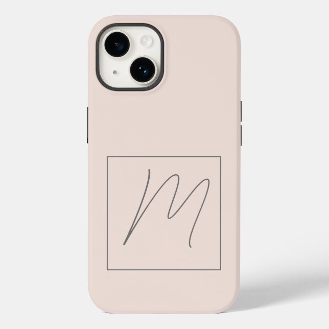 Mit Monogramm moderne Schlichte Anfangsskripte Case-Mate iPhone Hülle (Rückseite)