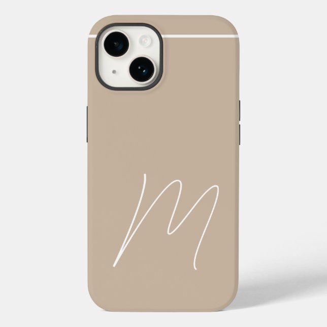 Mit Monogramm moderne Schlichte Anfangsskripte Case-Mate iPhone Hülle (Rückseite)