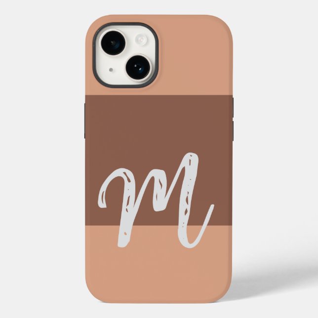 Mit Monogramm Moderne Schlichte Erstpastel Case-Mate iPhone Hülle (Rückseite)