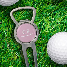 Mit Monogramm moderner einfacher rosa Flaschenöffn