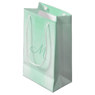 Mit Monogramm modernes Template Elegant Mint Green Kleine Geschenktüte