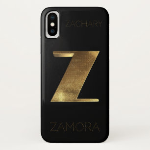 Mit Monogramm Monogram Initial Z Black Gold Case-Mate iPhone Hülle
