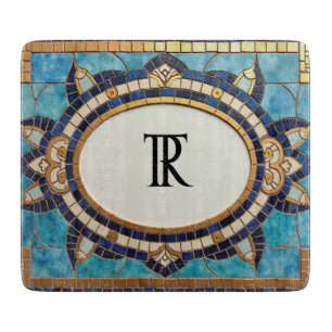 Mit Monogramm Mosaikglas Schneidebrett