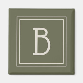 Mit Monogramm Moss Grün und Aus Weiß Magnet