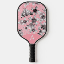 Mit Monogramm Moth Meadow Pink Pickleball Schläger