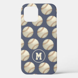 Mit Monogramm Muster aus grunzigen Baseballkugeln Case-Mate iPhone Hülle