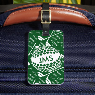 Mit Monogramm Muster für den Golfer Gepäckanhänger