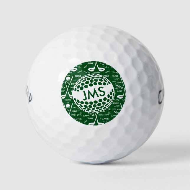 Mit Monogramm Muster für den Golfer Golfball (Vorderseite)