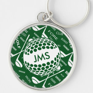 Mit Monogramm Muster für den Golfspieler Schlüsselanhänger