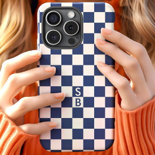 Mit Monogramm Muster für die Marine und die Weißab Case-Mate iPhone Hülle