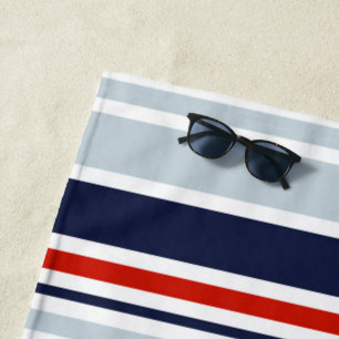 Mit Monogramm Muster für die minimalrote blaugraue Strandtuch