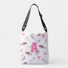 Mit Monogramm Muster in rosa Tragetaschen Mit Langen Trägern