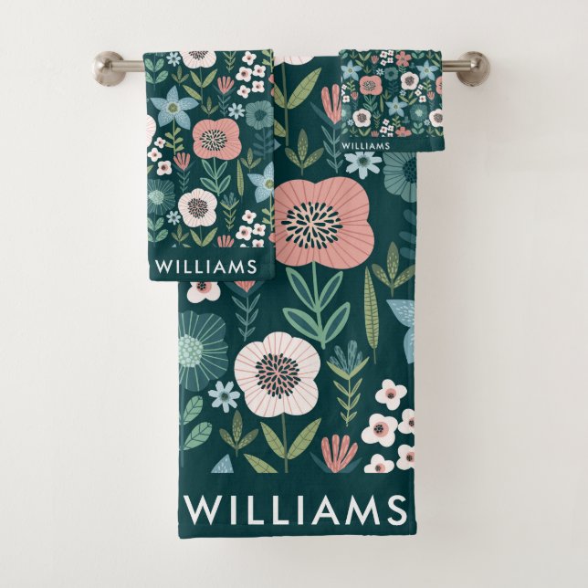 mit Monogramm, Name Badhandtuch Set (Insitu)