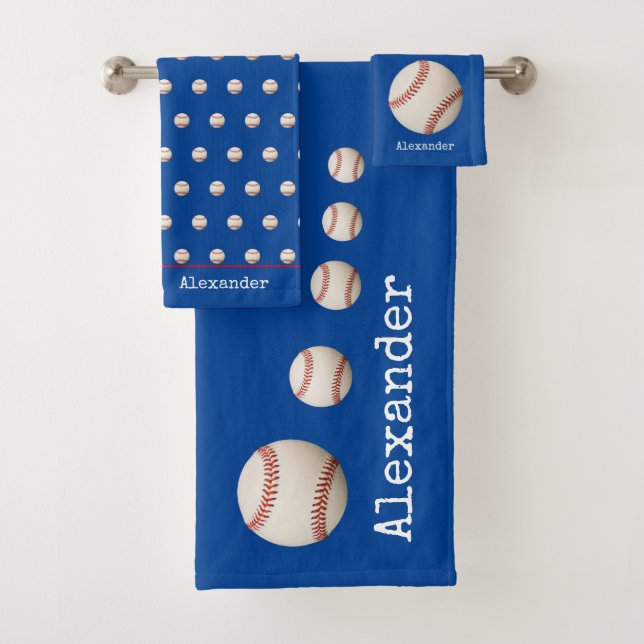 Mit Monogramm Name Baseball Softball-Sportbadezett Badhandtuch Set (Insitu)