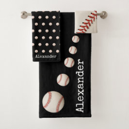 Mit Monogramm Name Baseball Softballsport Badhandtuch Set