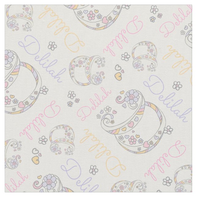 Mit Monogramm Name Delilah und Buchstabe D Stoff (Nahaufnahme)