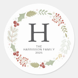 Mit Monogramm Name der Blumenfamilie Runder Aufkleber