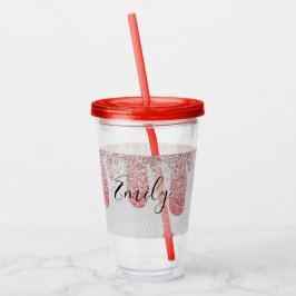 Mit Monogramm Name der blutigen Glitzern Acryltrinkbecher