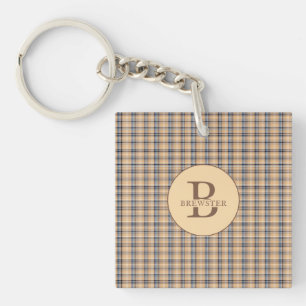 Mit Monogramm Name der Karierten Tartan-Familie Schlüsselanhänger