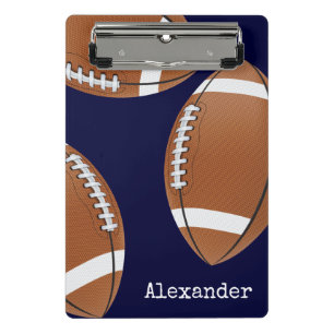 Mit Monogramm Name Football Navy Blue Clipboard Mini Klemmbrett