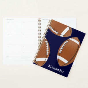 Mit Monogramm Name Football Navy Blue Planer