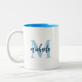 Mit Monogramm Name für die erste Elegant-Handschri Zweifarbige Tasse