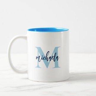 Mit Monogramm Name für die erste Elegant-Handschri Zweifarbige Tasse