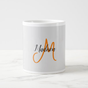 Mit Monogramm Name für moderne Handschrift Jumbo-Tasse