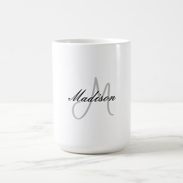 Mit Monogramm Name für moderne Handschrift Kaffeetasse (Mittel)